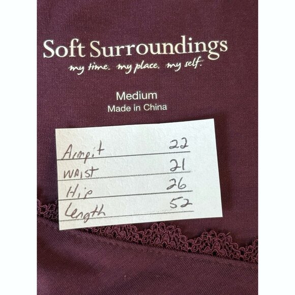 Soft Surroundings Women Crochet Trimmed Fit & Flare Midi Dress Sz Medium Purple - Picture 3 of 7